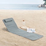 Lot de 2 tapis de plage Cellorigo avec dossier inclinable 160 x 49 cm gris foncé [en.casa]