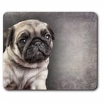 Computer Mouse Mat - Pug Puppy DogDrawing Office Gift #15650