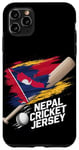 Coque pour iPhone 11 Pro Max Maillot de cricket du Népal 2024 Drapeau du Népal