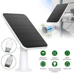 Solpanel 4W för Eufy Eufycam 2/2 Pro/2C/2C Pro/E Väggfäste med 9,8 fot power vit 1st