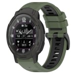 Garmin Instinct Crossover Urrem i silikone, 22mm - Grøn, sort