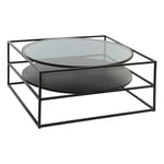 Table Basse Design Verre & Métal "Yoho" 90cm Noir