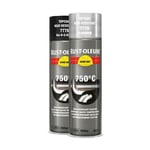 Peinture finitions Hard Hat® haute température noir satiné 750° 500ml - RUST-OLEUM - 7778