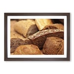 Big Box Art Bakery Bread Rolls (1) Framed Wall Art Picture Print Ready to Hang, Walnut A2 (62 x 45 cm)