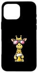 Coque pour iPhone 16 Pro Max Girafe de ski avec bière | Apres Ski Comic