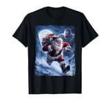 Furious Yeti Chasing Panicked Santa Christmas Mystery T-Shirt