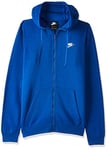 Nike M NSW Club Hoodie FZ BB Sweat-Shirt Homme, Indigo Force/Indigo Force/Whit, FR : M (Taille Fabricant : M)