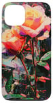 Coque pour iPhone 13 Y2k Rose pixelisée Glitch Art Rose Art Floral