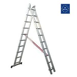 Escalux - Echelle Aluminium semi-professionnelle transformable 2x10 Haut travail 5,65 m TR2