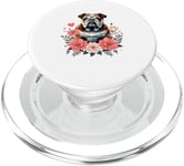 Roses Flowers Bulldog Bully Bulldogs Valentines PopSockets PopGrip for MagSafe