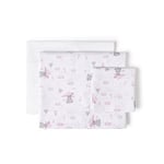 Interbaby Lot de 3 draps pour Mini Berceau pour bébé AVIÓN Papel en Blanco Rose · 100% Coton · Drap pour Mini Lit