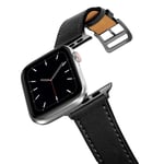 Real Leather Loop Armband Bältesband för Apple Watch SE 7654 42MM 38MM 44MM 40MM Strap on Smart iWatch 3 Watchband 45mm black 44mm