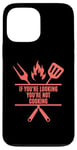 iPhone 13 Pro Max Funny Cooking BBQ Grilling Mom Dad in Living Coral color Case