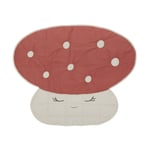 OYOY Mushroom quiltad filt Offwhite-red