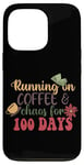 Coque pour iPhone 13 Pro T-shirt Running On Coffee & Chaos For 100 Days