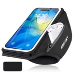 Brassard de Sport avec Poche Écouteur, Porte Telephone Sport pour iPhone 15 Pro Max 14 Pro 13 12 11 Plus, Brassard Telephone Smartphone Sport Running Brassard pour Jogging Cyclisme Randonnée