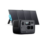 BLUETTI Kit de Groupe Electrogène 537Wh/700W PS54+ 120W PV120 panneau solaire, Batterie LiFePO4 avec 2 Sorties CA, Station d’énergie Portable pour