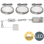 Lot de 3 spots en saillie, spots led vitrine, cuisine, armoire, 170Lm par spot, blanc chaud 3000K, spots led cuisine, accessoires inclus - B.k.licht