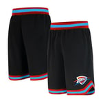 Unk NBA Short de Basket pour Homme GSM3547F avec Logo de l'équipe de la NBA tissé en polymaille, Noir, Taille L