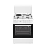 Cuisinière mixte CONTINENTAL EDISON CECM60FCW - 3 feux gaz + 1 électrique - L59,8 x P61 xH83 cm - Blanc