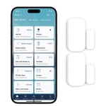 2 Pack Détecteur d'Ouverture Porte et Fenêtre,Connexion Zigbee, Alarme pour Domotique Intelligente,Compatible Apple HomeKit/Alexa