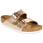 Birkenstock Tofflor Arizona SFB LENA Metallic Copper Guldfärgad dam