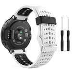 MoKo Strap Compatible with Garmin Forerunner 235, Soft Silicone Replacement Watch Band fit Forerunner 235 Lite/220/230/620/630/735XT Smart Watch - WHITE & BLACK