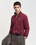 GANT - Bomullsgenser med half-zip til herre wine red