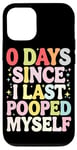 Coque pour iPhone 12/12 Pro 0 jours depuis la dernière fois que je me suis fait caca, Funny Pooping Puns Vintage