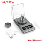 HIGHKAS Jewelry Electronic Scale 0.001G Precision Digital Jewelry Scale 50G/100G USB Powered Electronic Weighing Scales LCD Mini Lab Balance-_C 1125 (Color : E)