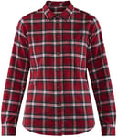 Fjallraven Women's Ã–vik Flannel W Long Sleeved T shirt, Red, XL UK