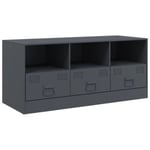 Meuble TV anthracite 99x39x44 cm acier - Prolenta Premium