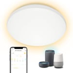 Linkind 28W Smart LED Ceiling Light, 2400lm Super Bright Dimmable WiFi Ceiling Lamp, 250W Equivalent, Ø40cm Warm to Cool White, No Hub Required, Compatible with Alexa and Google Home