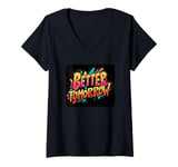 Womens Multicolor Better Tomorrow Costume for Boys and Girls V-Neck T-Shirt