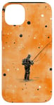 Coque pour iPhone 14 Plus Orange Aquarelle Polka Dots Fishing Pattern Art Print