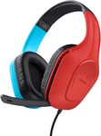 GXT 416S Zirox Casque Gaming Léger pour Nintendo Switch avec Transducteurs 50 mm, Audio Jack 3.5 mm, Câble de 1,2 m, Casque Gamer Filaire Over-Ear avec Micro - Bleu/Rouge