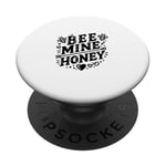 Bee Mine Honey Cute Valentine pour les amoureux des abeilles PopSockets PopGrip Adhésif