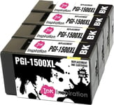 Remplacement pour Canon PGI-1500XL PGI-1500XLBK Noir Cartouches d'encre 4 Pack, Utiliser avec Canon MAXIFY MB2050 MB2350 MB2750 MB2150 MB2155 MB2755