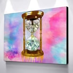 votgl DIY Painting by numbers Art money hourglass cartoon gift picture pink painting digital painting kit With brush and acrylic paint adult paint by numbers digital art Suitable fo40x60cm(No frame)