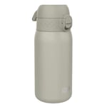 Ion8 Insulated Steel Water Bottle, 320 ml/11 oz, Leak Proof, Easy to Open, Secure Lock, Dishwasher Safe, Carry Handle, Hygienic Flip Cover, Metal Water Bottle, Durable Stainless Steel, Grey