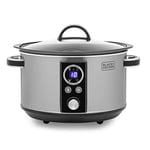 BLACK+DECKER BXSC16045GB 6.5L Digital Sear & Stew Slow Cooker, Stainless Steel & Black