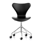 Fritz Hansen - 3117 Sjuan - Helkl. Läder, Essential Black - Kontorsstolar - designer_arne_jacobsen - Svart