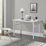 Table Pliante de Salle à Manger 120 x 60 cm à Hauteur Réglable pour 4 Personnes Blanc [neu.haus]