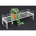 Banc de fleurs Métal Blanc 75 cm Porte-fleurs Mi Étagère à fleurs Escalier pour plantes Étagère à fleurs Porte-plantes Tabouret à fleurs - Dandibo