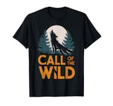 Call of the Wild Howling Wolf Under Full Moon T-Shirt