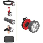 LIGGOO Kit Eclairage Multifonction Mains-Libres Bricolage Lampe Torche + Lampe Frontale + Crochet et Clip Aimanté Batterie Rechargeable USB Légère - Etanche Résistant aux Chocs Bricoleur