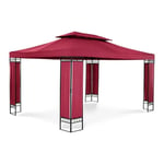 Pergola pavillon barnum tonnelle tente abri gazebo de jardin terrasse beige rouge 3 x 4 m 160 g/m²