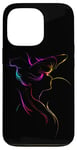 Coque pour iPhone 13 Pro Silhouette de femme vibrante Art vague lumineuse