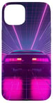 Coque pour iPhone 15 Plus JDM Voiture Rétro Années 80 Synthwave Lumières Rétro Voiture