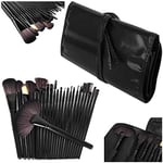 PARENCE - LOT DE 24 Pinceaux Maquillage Cosmétique Professionnel Set/Kit Cosmétique Brush Beauté Maquillage Brosse Makeup Fondation avec Sac simili cuir noir